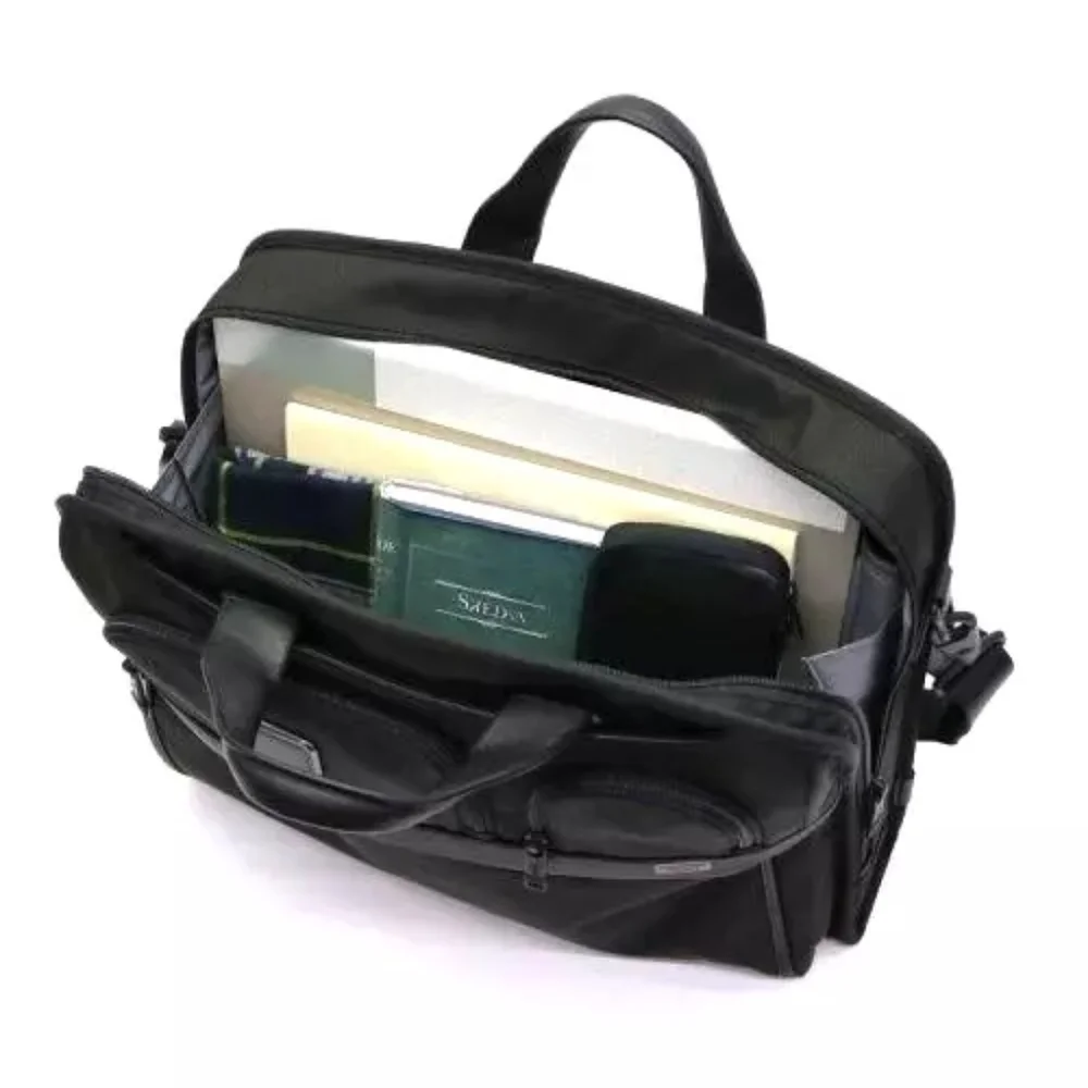 TUMI Alpha Compact Large Screen Laptop Brief Bag | Black Nylon
